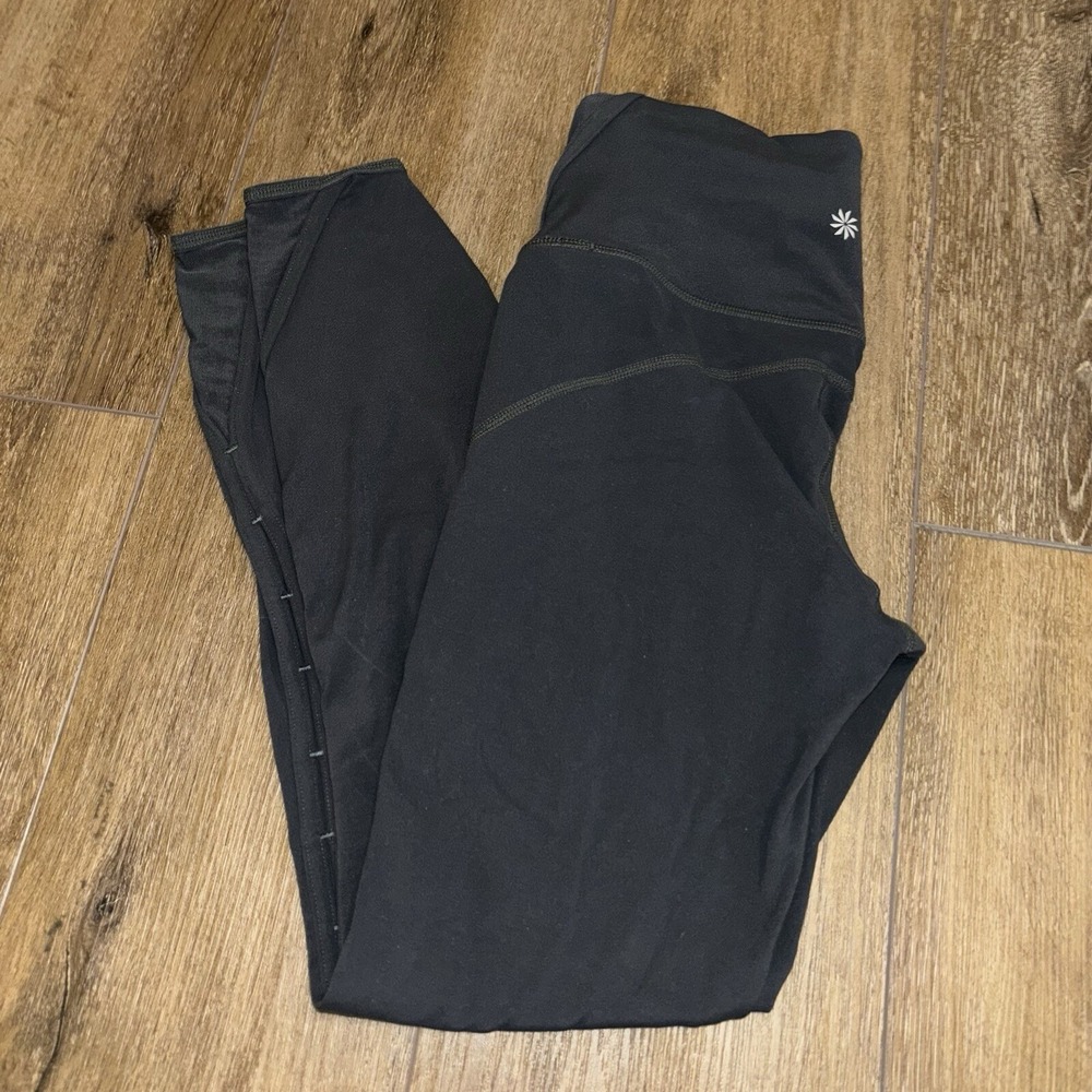 Athleta High Waisted Mesh Panel Ladder Detail Leggings Gray‎ XS